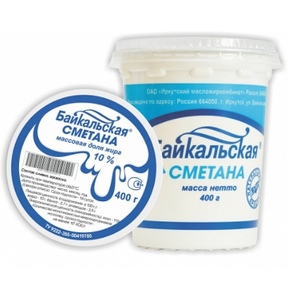 Сметана 10% 0,4кг стак 8шт Янта