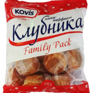Мини-Маффины Kovis 470гр клубника \6