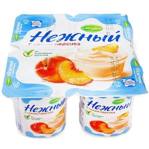 Йогурт Кампина Нежный с соком персика 5% 100г